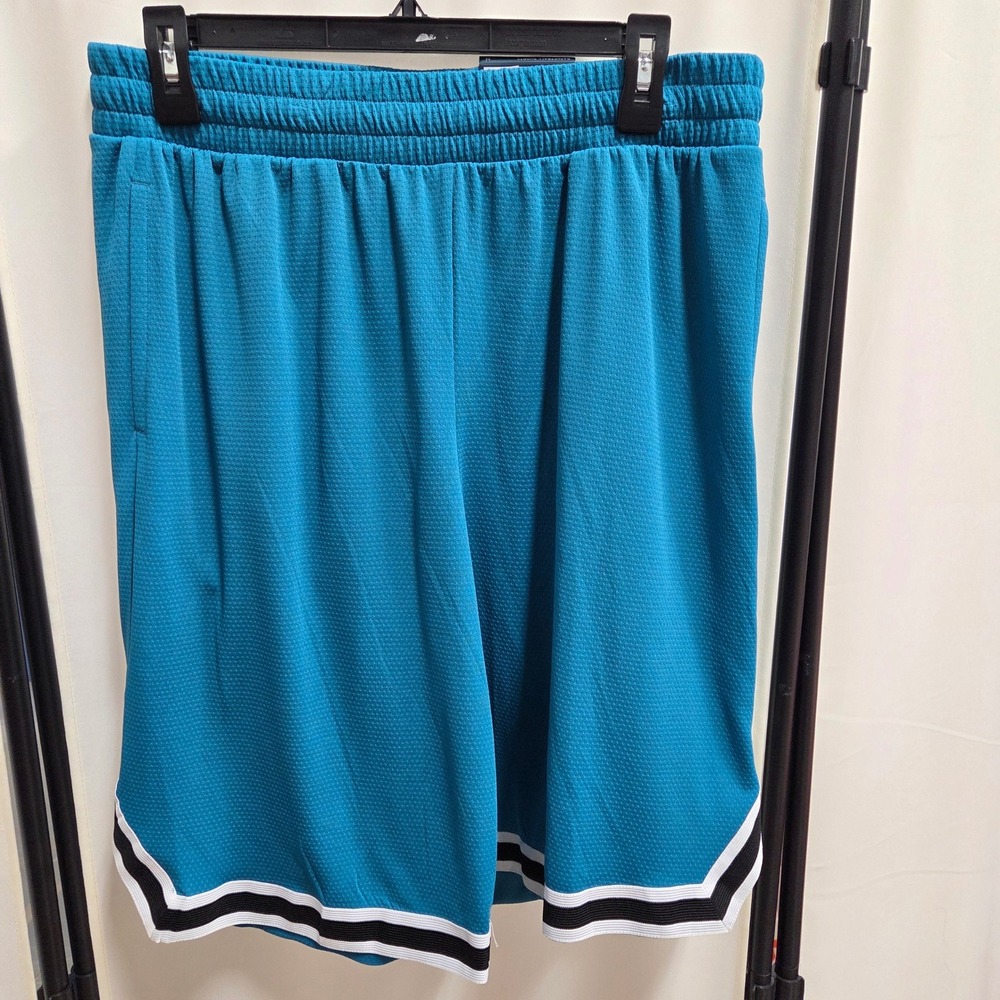 Tek Gear Mens Basketball Shorts Teal Blue Mesh 11 Inch Inseam Size Medium NEW